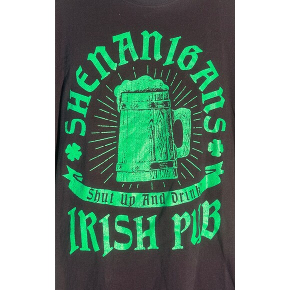 SHENANIGANS IRISH PUB "SHUT UP AND DRINK" Short Sleeve T-Shirt Black Large - Picture 2 of 5